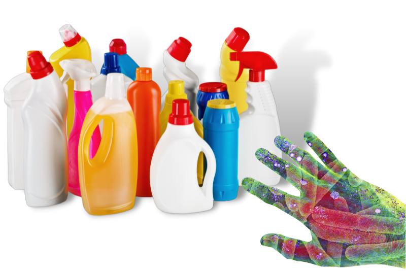 household cleanser bottles